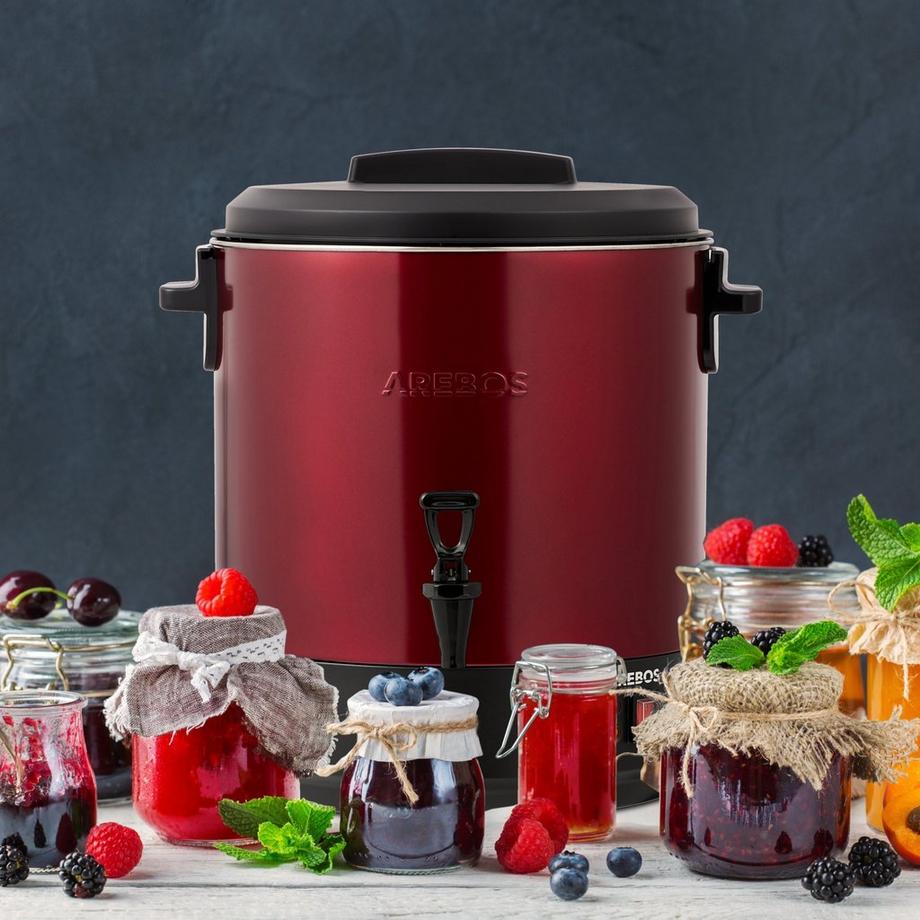 Arebos Conserve Macchina 28L Conserve Pentola Vin Brulè Dispenser Bevande Calde con timer e termostato  