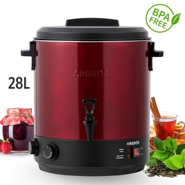 Einkochautomat Glühweinkocher Heißgetränke Spender 1800 W mit Timer & Thermostat  28L