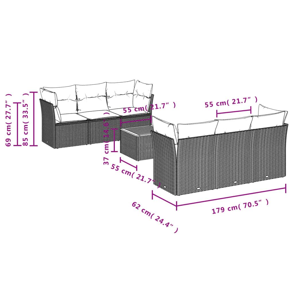 VidaXL set divano da giardino Polirattan  