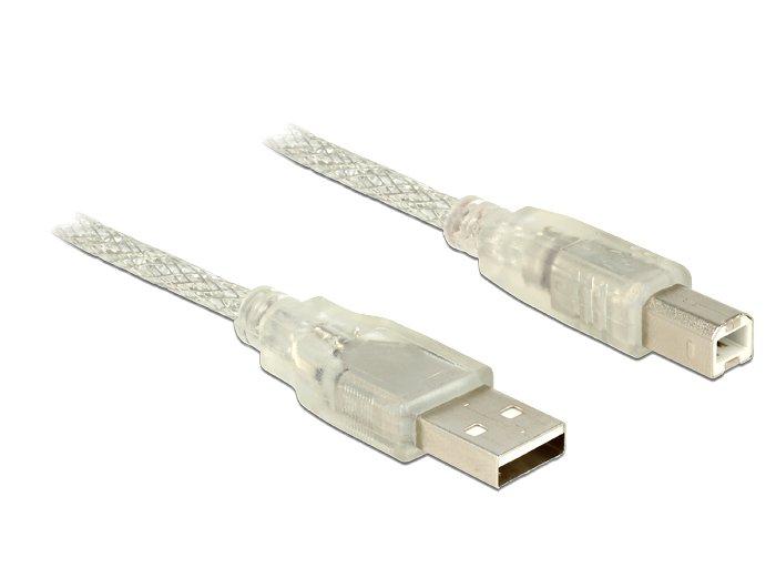 DeLock  83892 câble USB 1 m USB 2.0 USB A USB B Transparent 