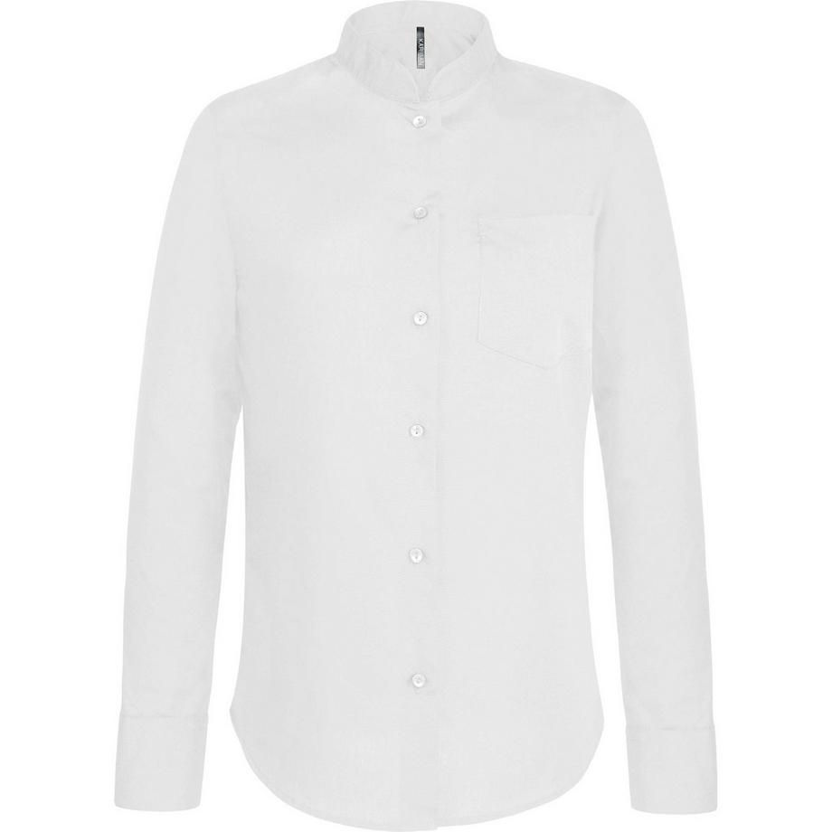 Kariban Damen Langarm Stehkragen Bluse  