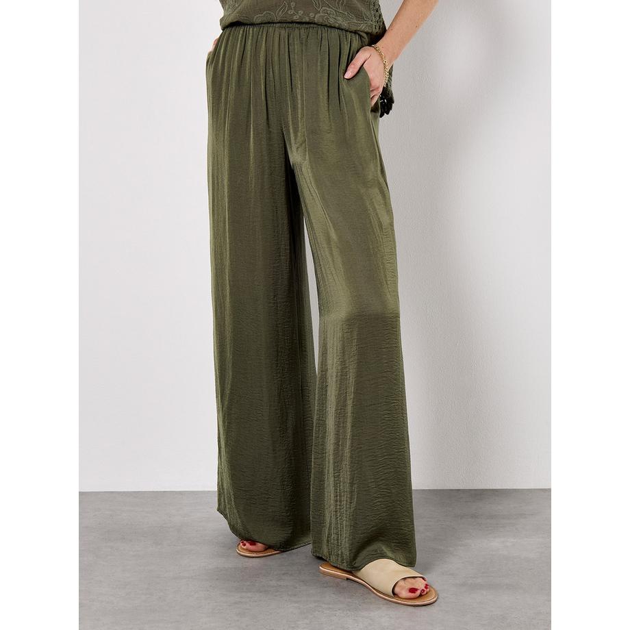APRICOT Pantalon large en satin texturé  