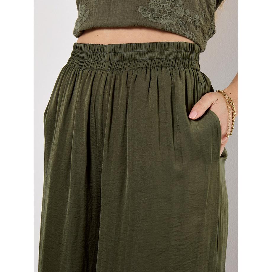 APRICOT Pantalon large en satin texturé  