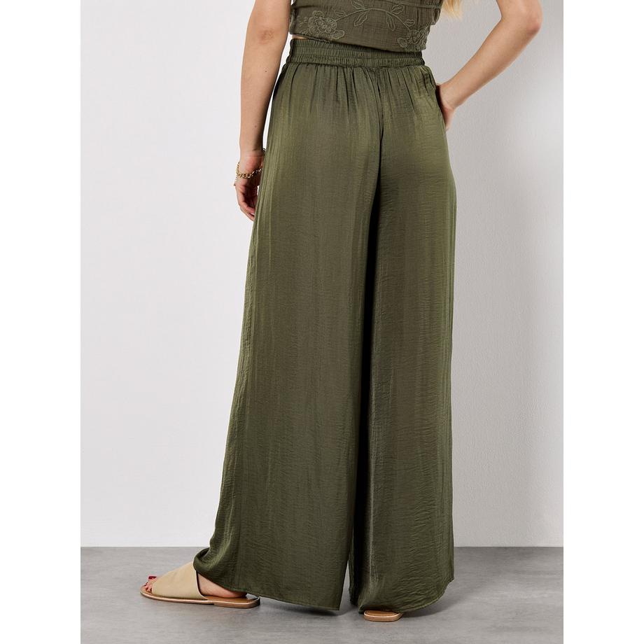 APRICOT Pantalon large en satin texturé  