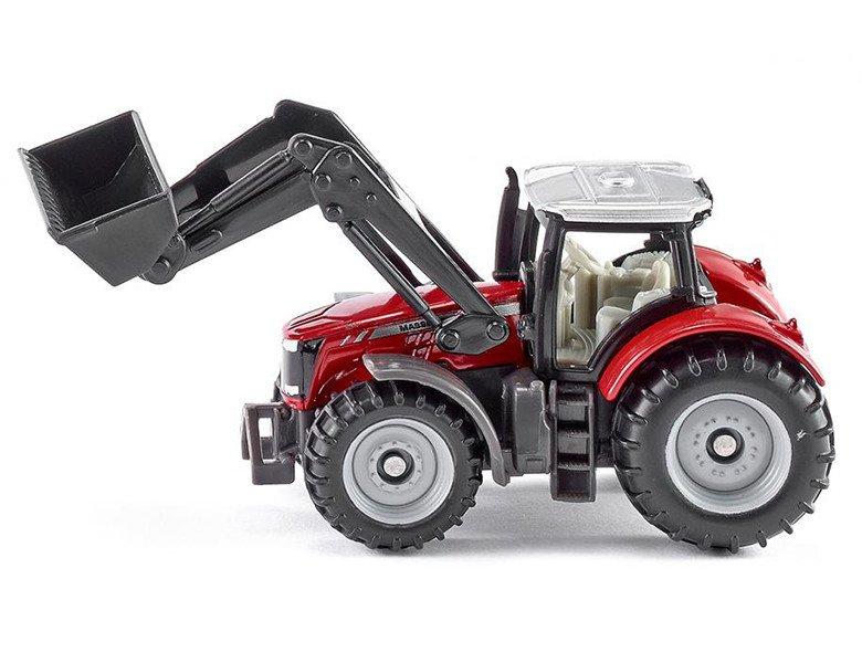 siku  1484, Massey-Ferguson mit Frontlader, Metall/Kunststoff, Rot/Schwarz, Beweglicher Frontlader 