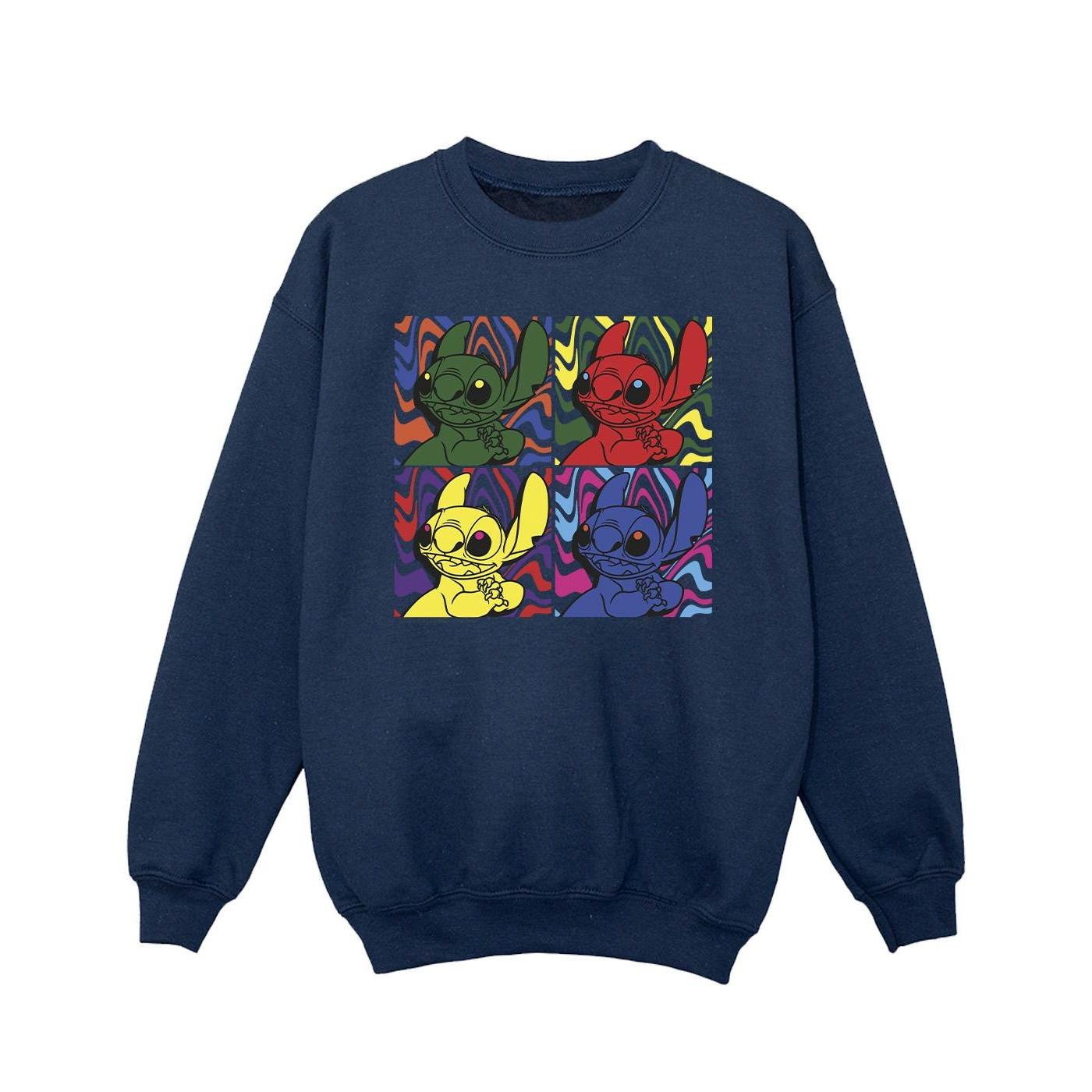 Image of Lilo & Stitch Pop Art Sweatshirt Unisex Marine 152-158