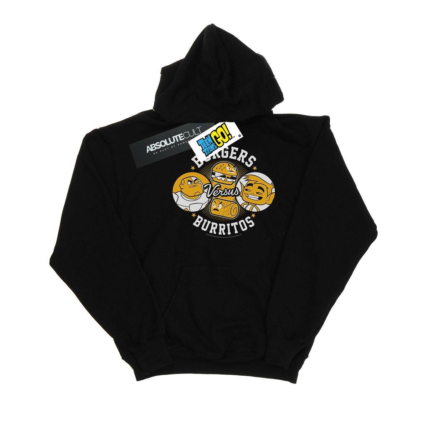 Image of Teen Titans Go Burgers Vs Burritos Kapuzenpullover Jungen Schwarz 128