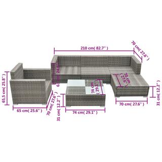 VidaXL Gartensofa poly-rattan  