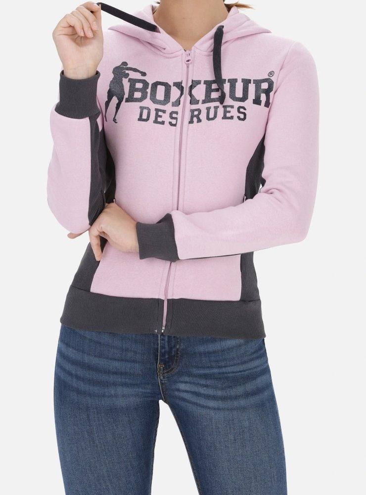 Image of Basic Logo Sweatshirt Mit Reißverschluss Damen Rosa M