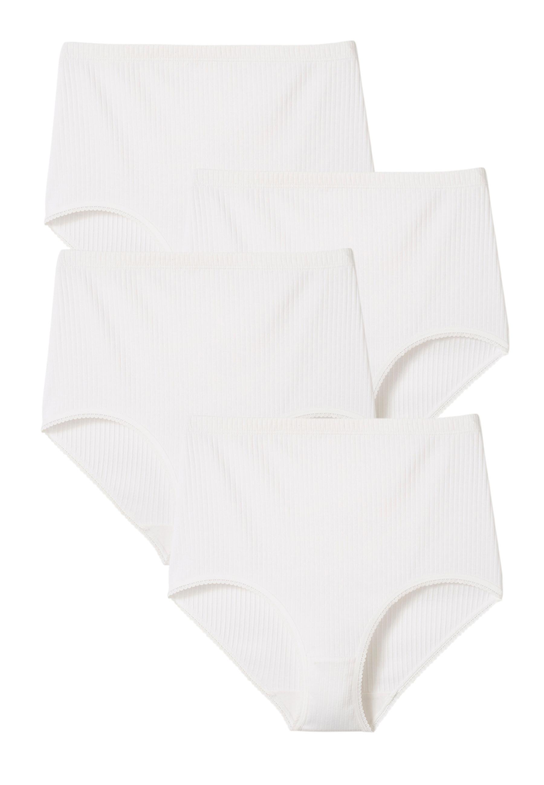 Image of 4er-pack Slips ,maxi Aus Feinripp. Damen Weiss 42/44