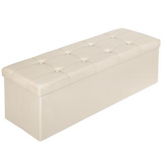 Tectake Cassapanca pouf pieghevole con contenitore, in pelle sintetica 110 x 38 x 38 cm  