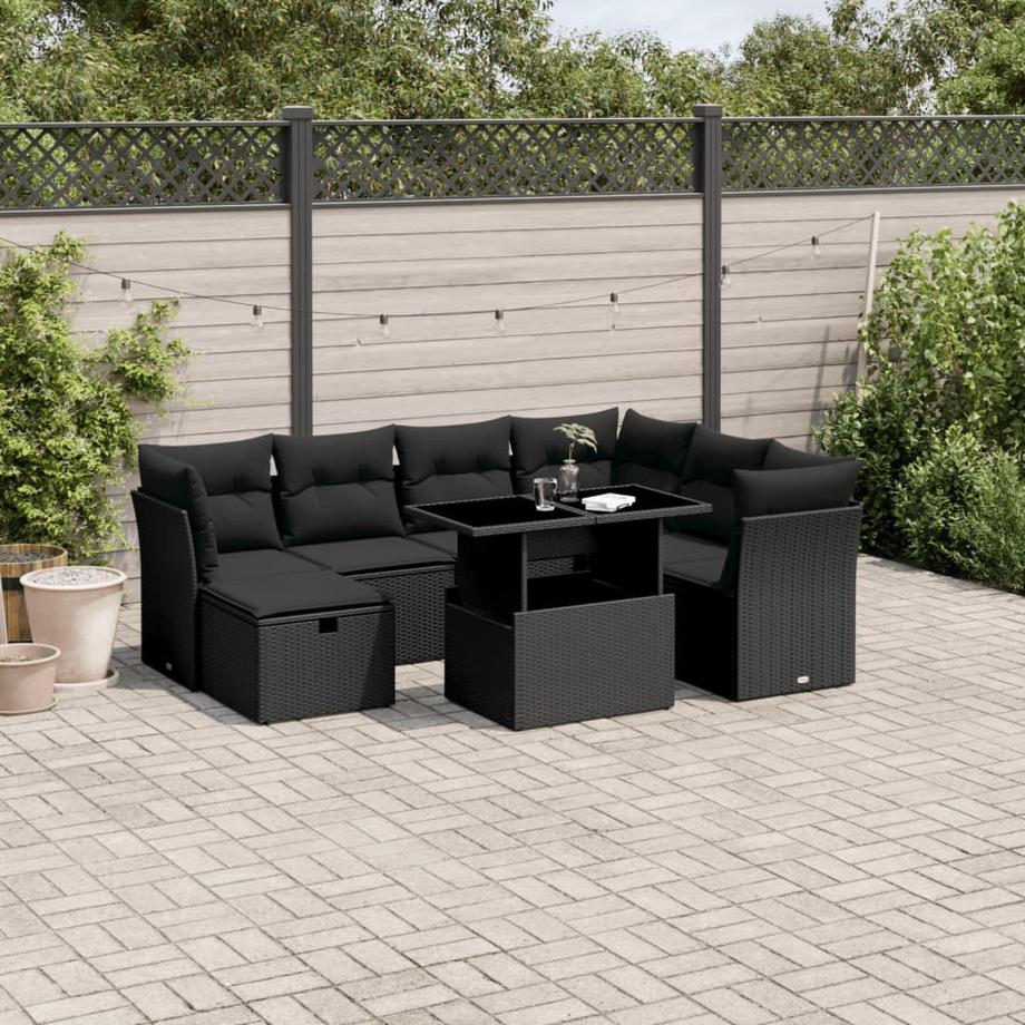 VidaXL Ensemble de canapés de jardin rotin synthétique  