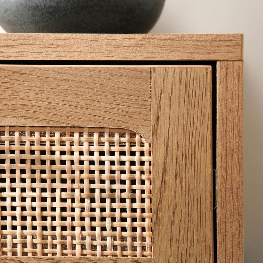 Calicosy Table de Chevet 1 Tiroir Rotin avec Étagère H50 cm - JAYA  