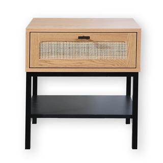 Calicosy Comodino con 1 cassetto e frontale in rattan H50 cm - JAYA  