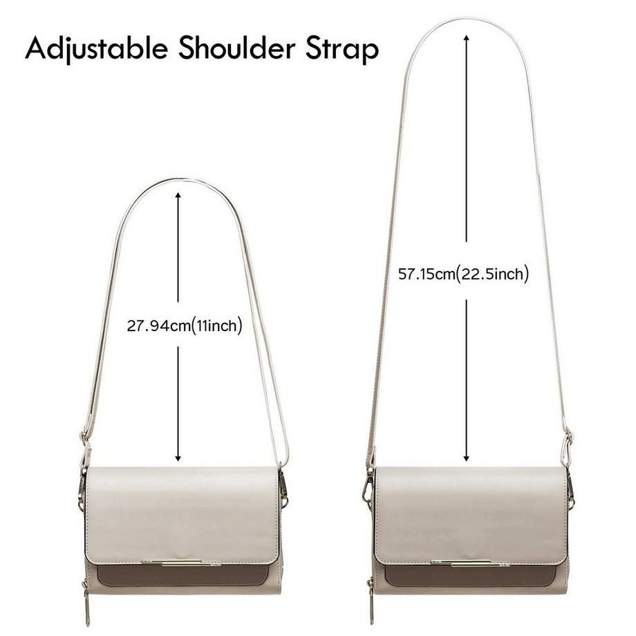 Only-bags.store Sac à Bandoulière en Cuir PU Porte Passeport Téléphone avec Fente pour Carte de Crédit Bandoulière Réglable et Détachable  