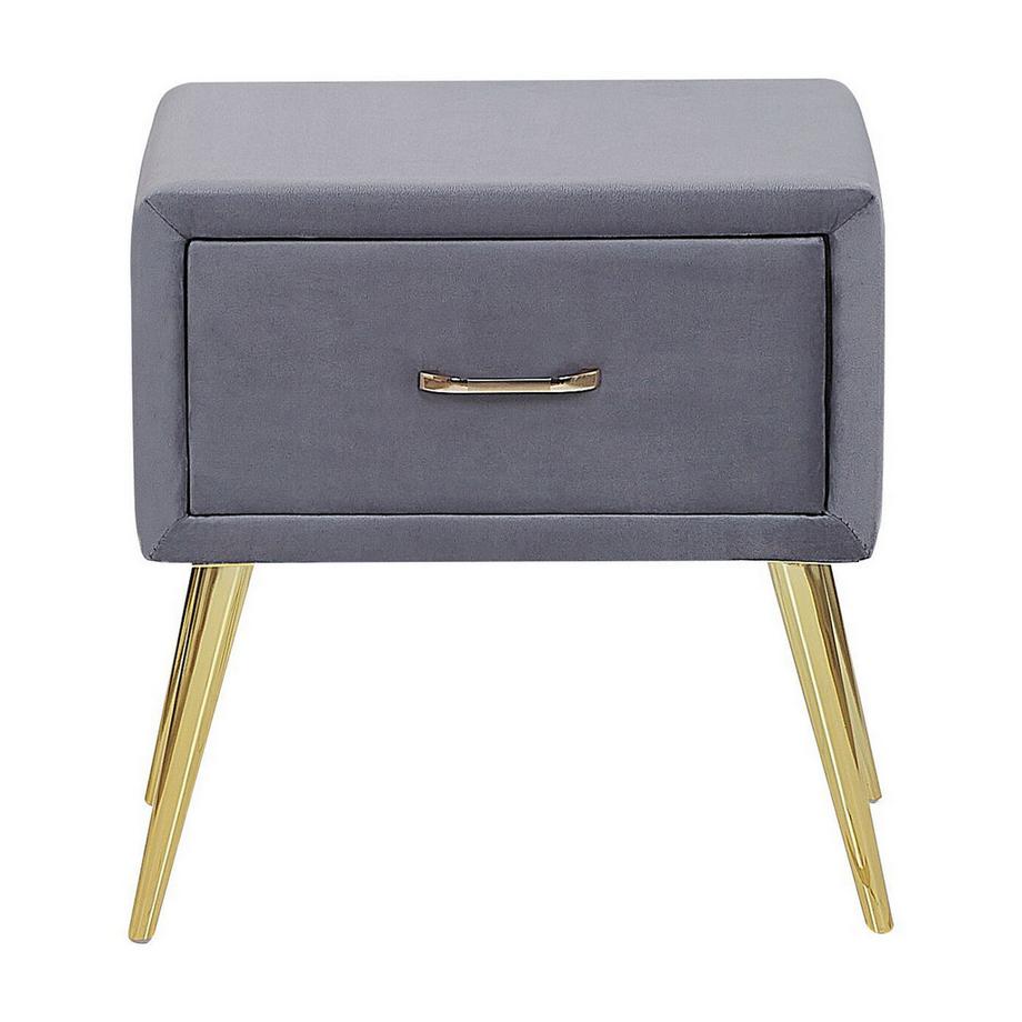 Beliani Comodino 1 cassetto en Velluto Glamour FLAYAT  