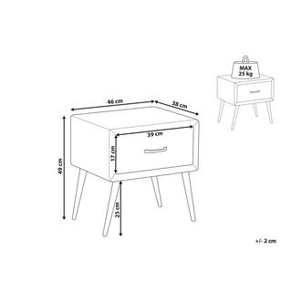 Beliani Nachttisch mit 1 Schublade aus Samtstoff Modern FLAYAT  