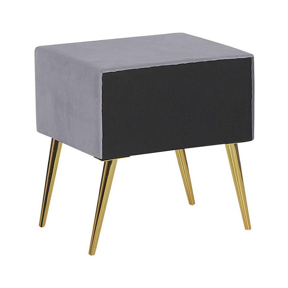 Beliani Comodino 1 cassetto en Velluto Glamour FLAYAT  