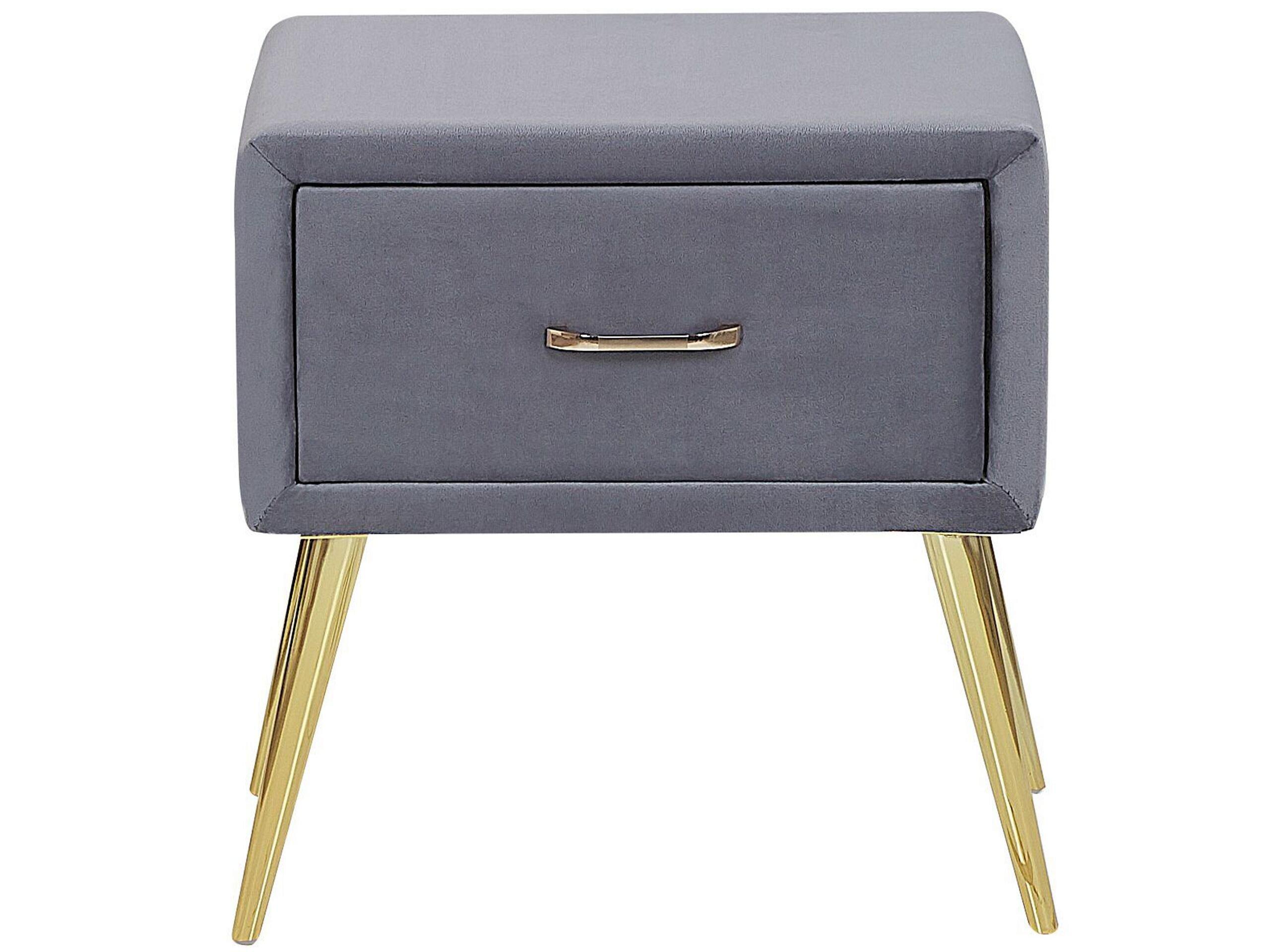Beliani Comodino 1 cassetto en Velluto Glamour FLAYAT  