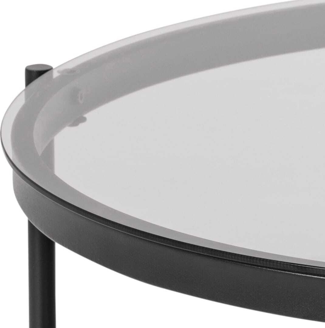 mutoni Table basse Bellevue verre fumé rond 75  