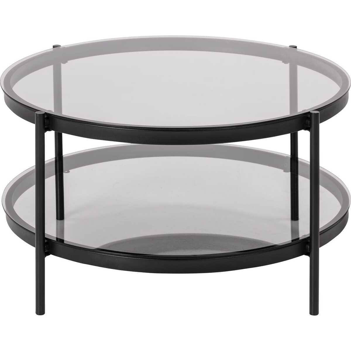 mutoni Table basse Bellevue verre fumé rond 75  