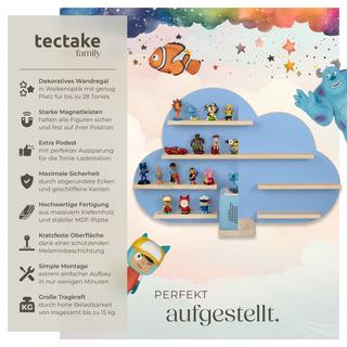 Tectake Étagère murale MyLittleStory Cloud peut contenir jusqu'à 28 Tonies  