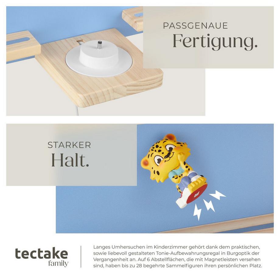 Tectake Wandregal MyLittleStory Cloud für bis zu 28 Tonies in Wolkenoptik, mit Magnetstreifen  