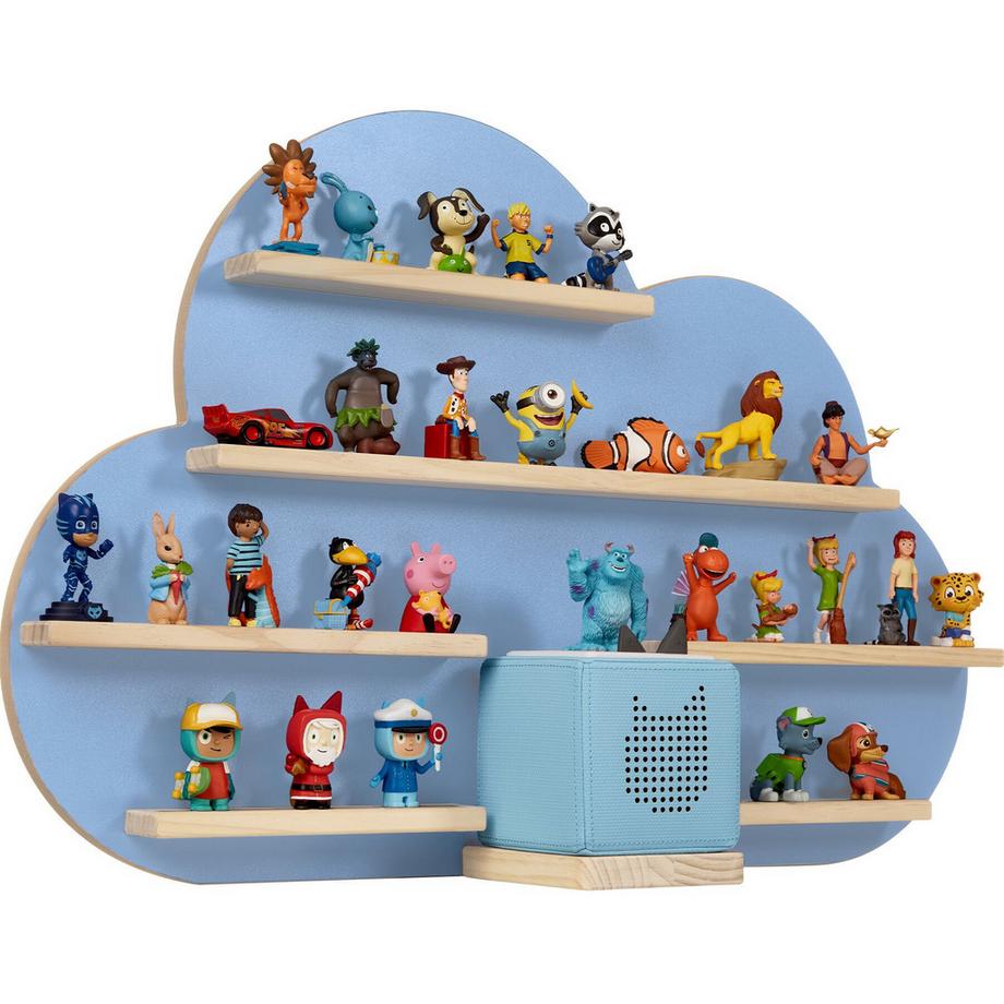 Tectake Wandregal MyLittleStory Cloud für bis zu 28 Tonies in Wolkenoptik, mit Magnetstreifen  