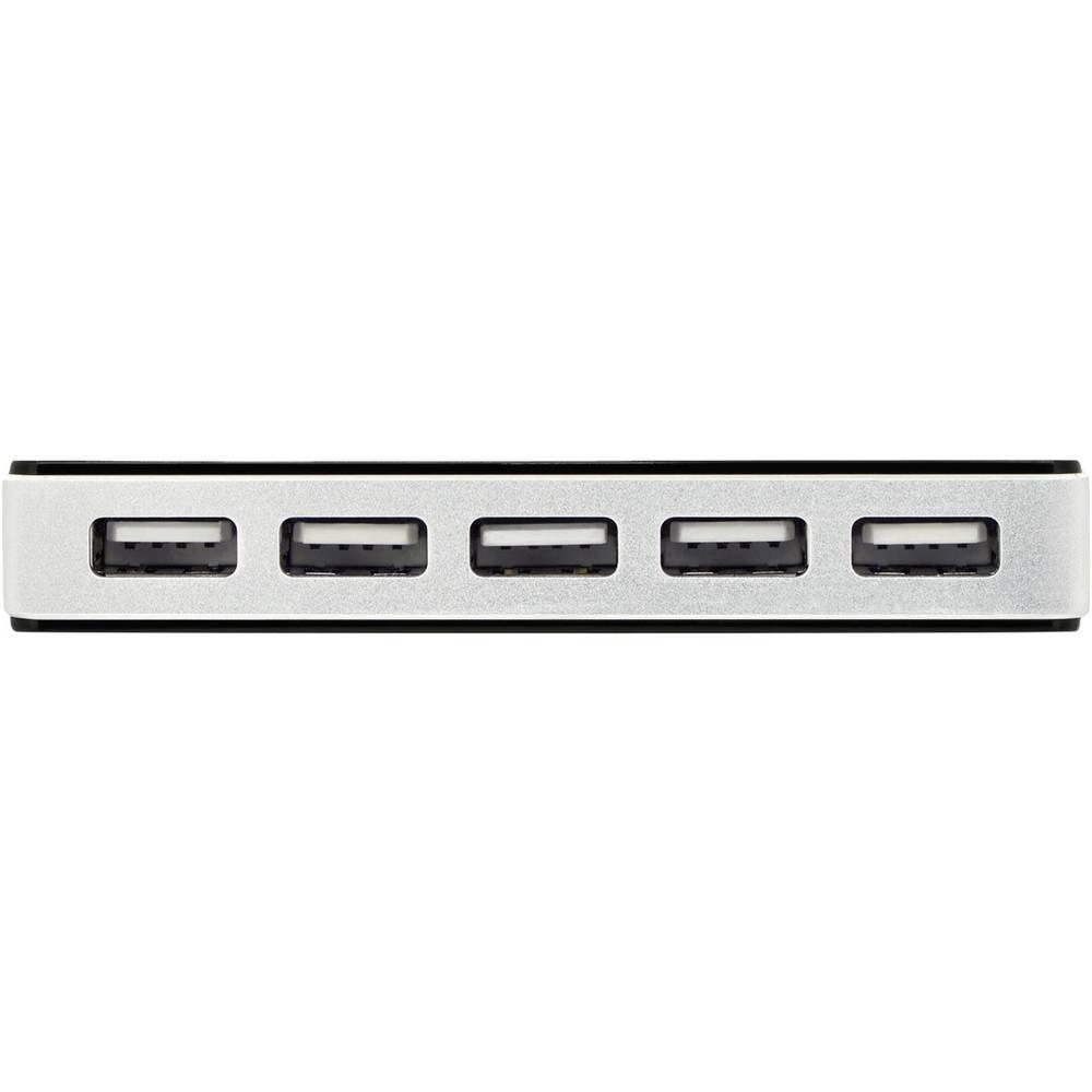 Digitus  10 Porte Hub USB 2.0 Nero, Argento 