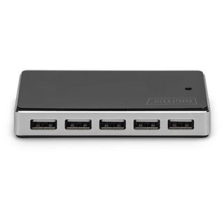 Digitus  10 Porte Hub USB 2.0 Nero, Argento 