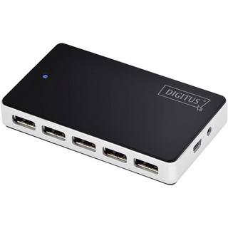 Digitus  10 Porte Hub USB 2.0 Nero, Argento 