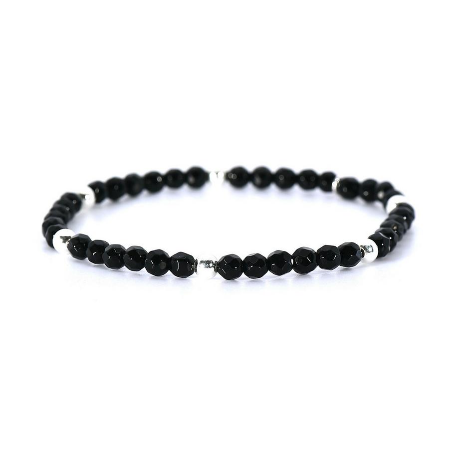 Bracelet Joena, orné de pierres d'onyx et d'argent sterling