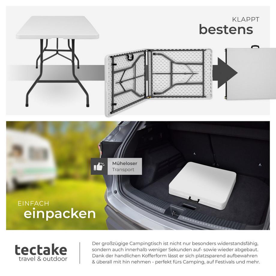 Tectake  Tavolo da campeggio  pieghevole 