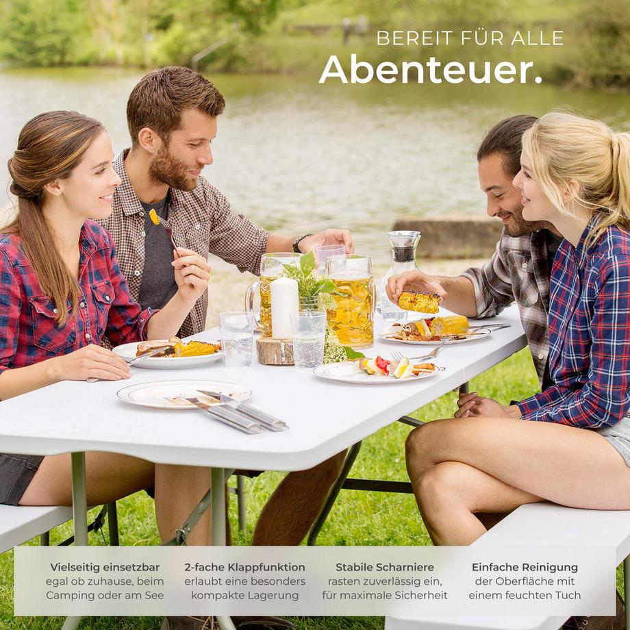 Tectake  Tavolo da campeggio  pieghevole 