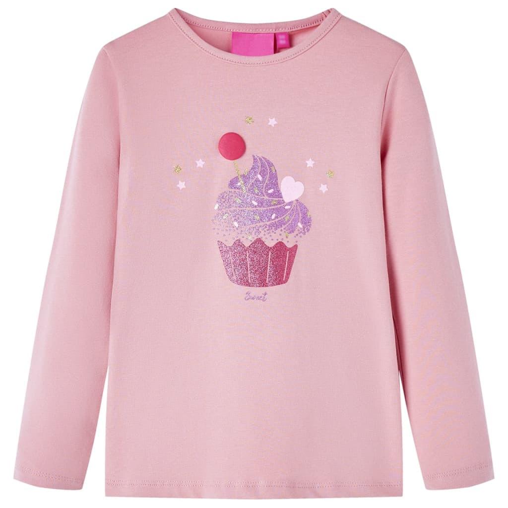Image of Kinder Langarmshirt Gewebe Mädchen Pink 140