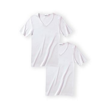 Lot de 2 tee-shirts col V Essential pur coton peigné.