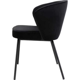 mutoni Admit chaise de salle à manger en velours noir  