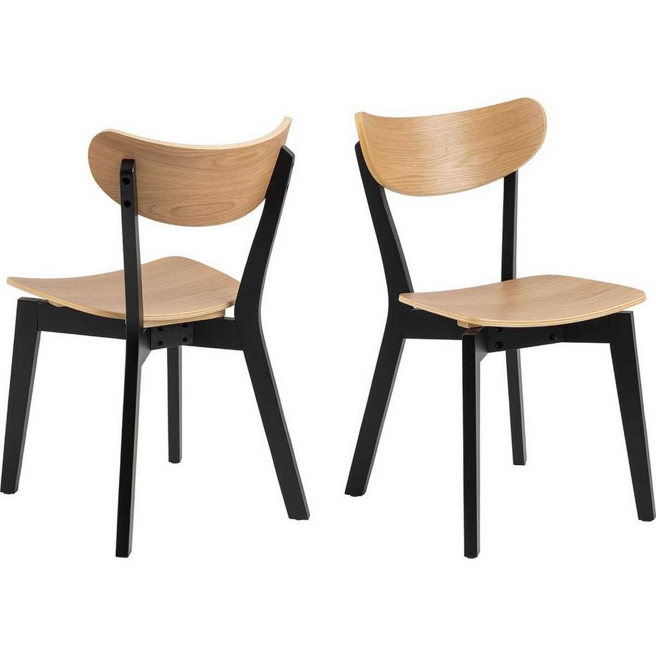 Chaise de salle à manger Enrico nature noir (1 pièce)