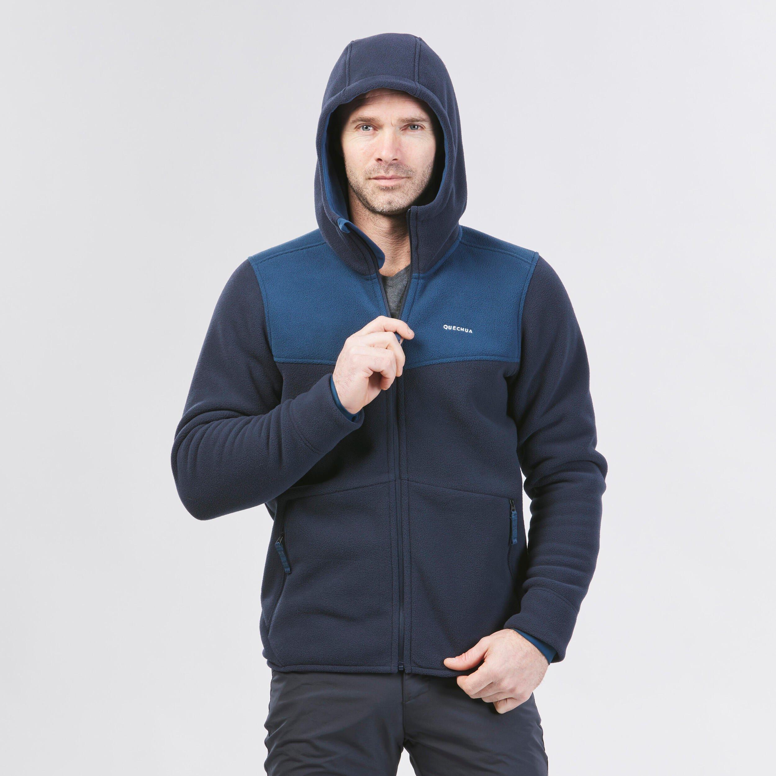 Image of Fleecejacke Warm Winterwandern - Sh500 Herren Blau Bedruckt 3XL