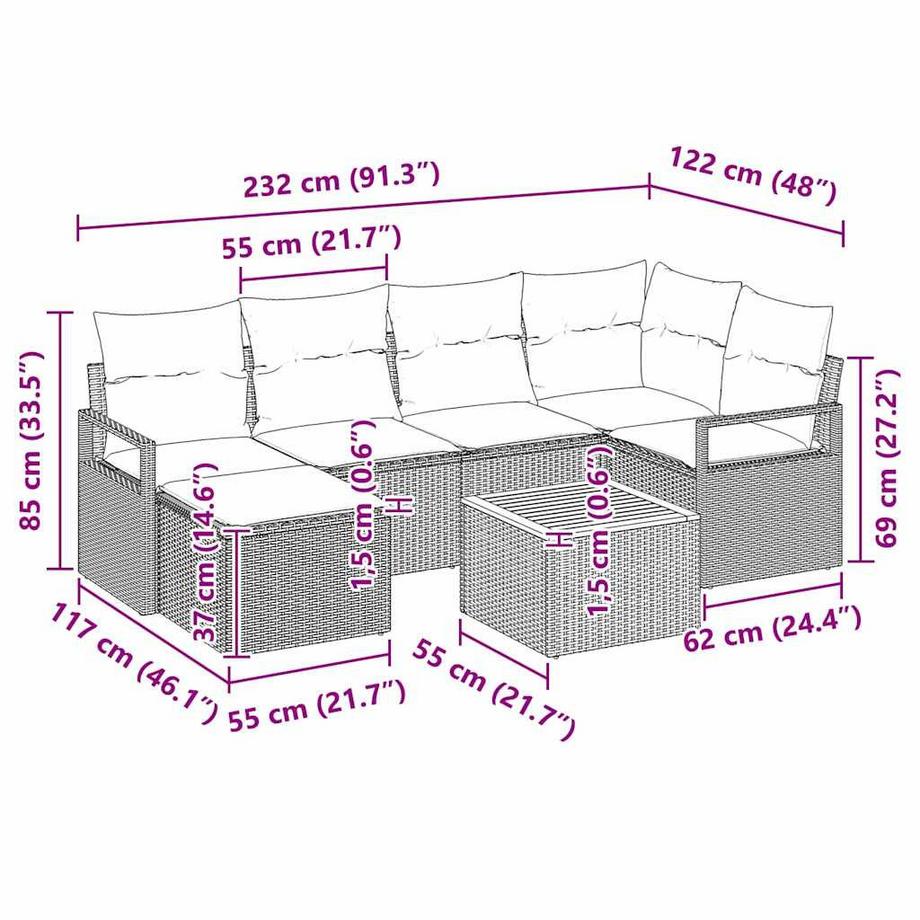 VidaXL Mobili Modulari Polyrattan  