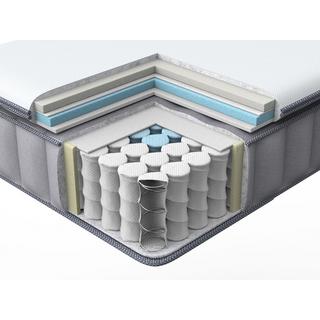 Beliani Matelas à ressorts ensachés en mousse à mémoire de forme avec gel en Ressorts ensachés PLEASANT - Dur  