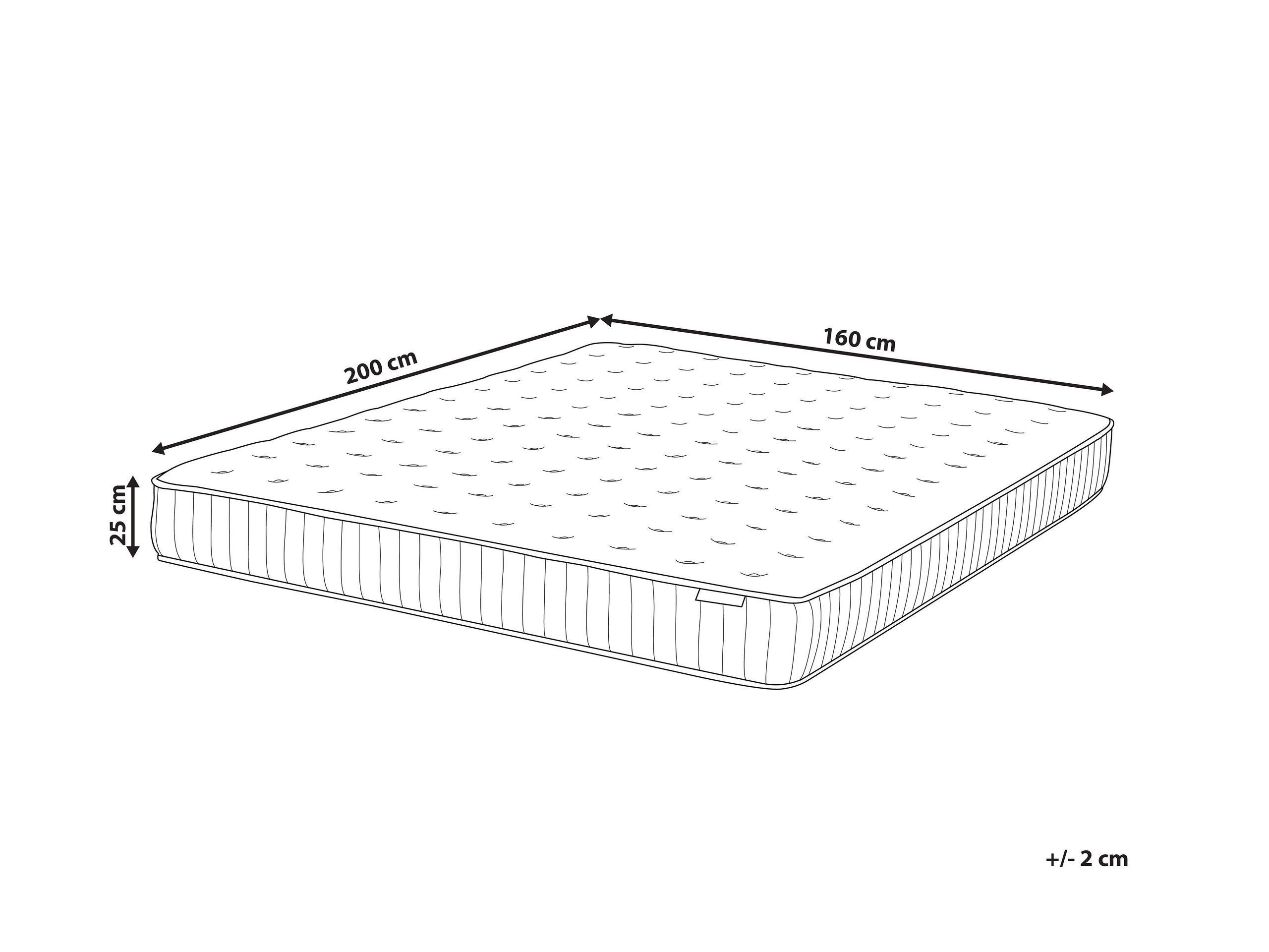 Beliani Matelas à ressorts ensachés en mousse à mémoire de forme avec gel en Ressorts ensachés PLEASANT - Dur  