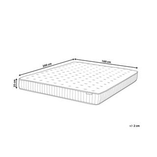 Beliani Matelas à ressorts ensachés en mousse à mémoire de forme avec gel en Ressorts ensachés PLEASANT - Dur  