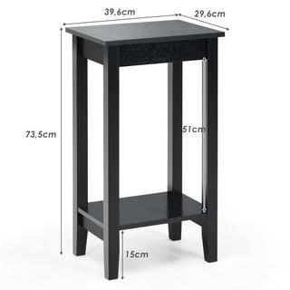 B2X Tavolino da caffè rettangolare alto e versatile a 2 livelli  