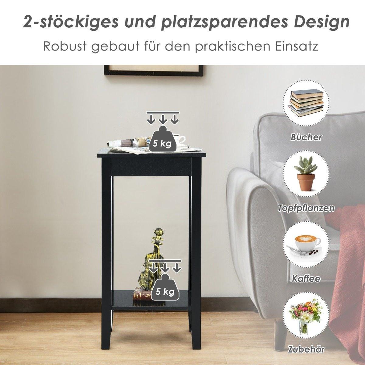 B2X Tavolino da caffè rettangolare alto e versatile a 2 livelli  