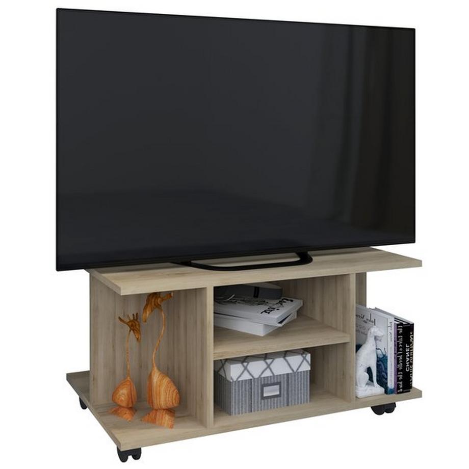 TV Möbel | Lowboard | Fernsehregal mit Rollen | Maße H. 40 x B. 80 x T. 40 cm | Fernseh Möbel - Findalo