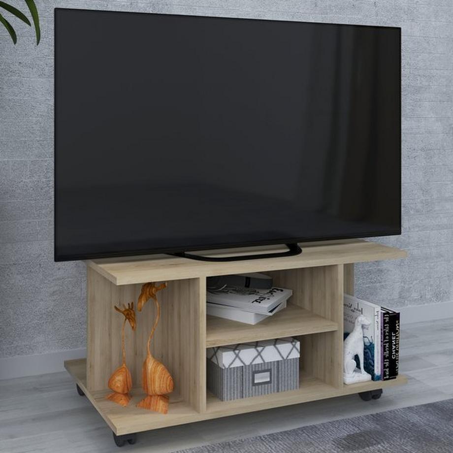 VCM TV Möbel | Lowboard | Fernsehregal mit Rollen | Maße H. 40 x B. 80 x T. 40 cm | Fernseh Möbel - Findalo  