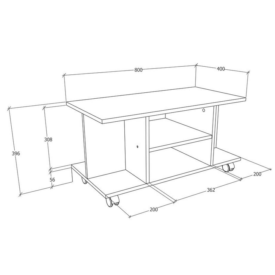 VCM TV Möbel | Lowboard | Fernsehregal mit Rollen | Maße H. 40 x B. 80 x T. 40 cm | Fernseh Möbel - Findalo  
