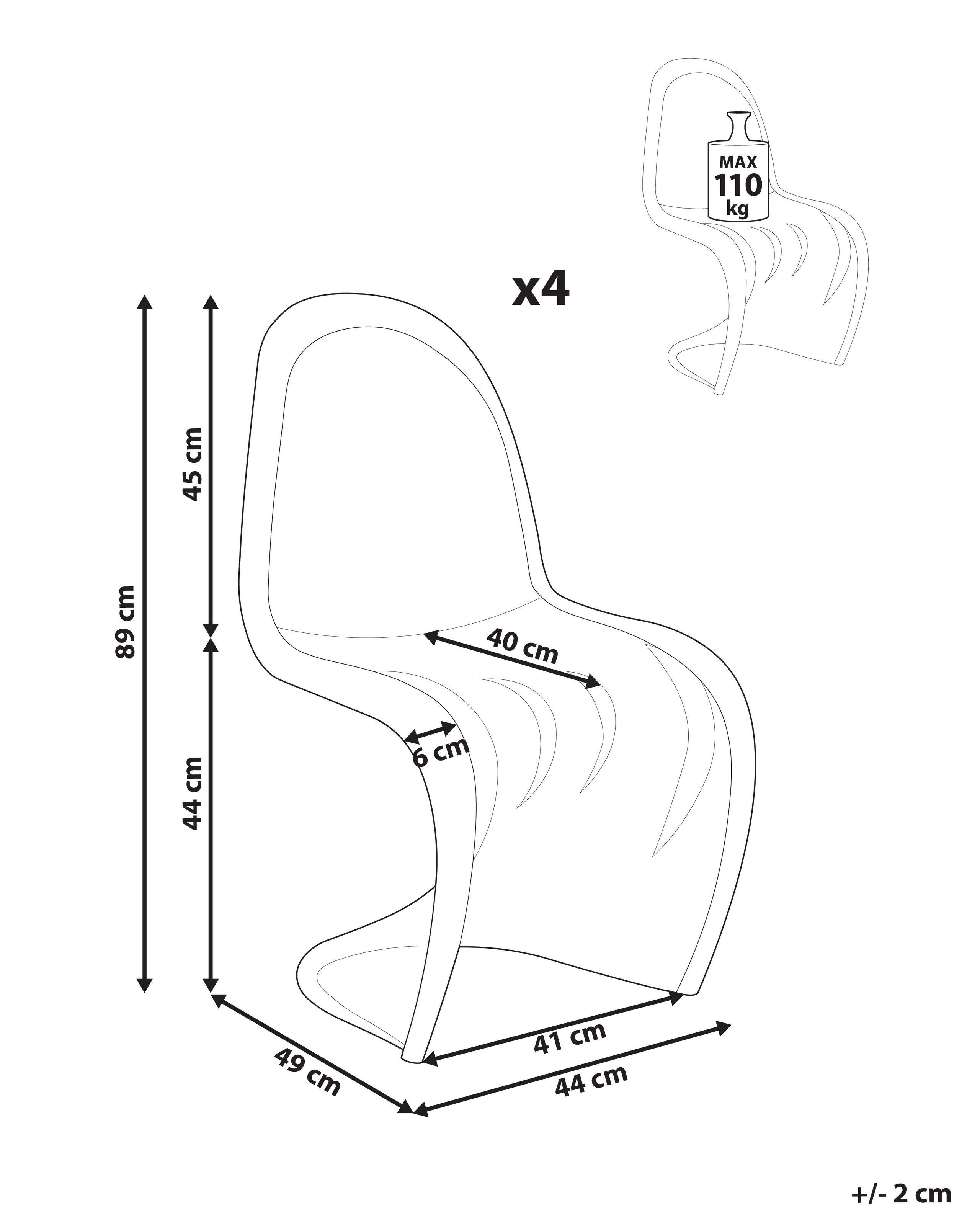 Beliani  Lot de 4 chaises de jardin en Polycarbonate Rétro VASIA 