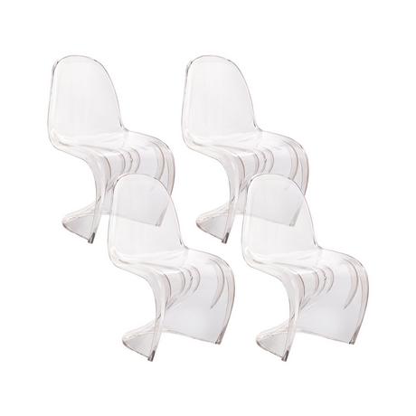 Beliani  Lot de 4 chaises de jardin en Polycarbonate Rétro VASIA 